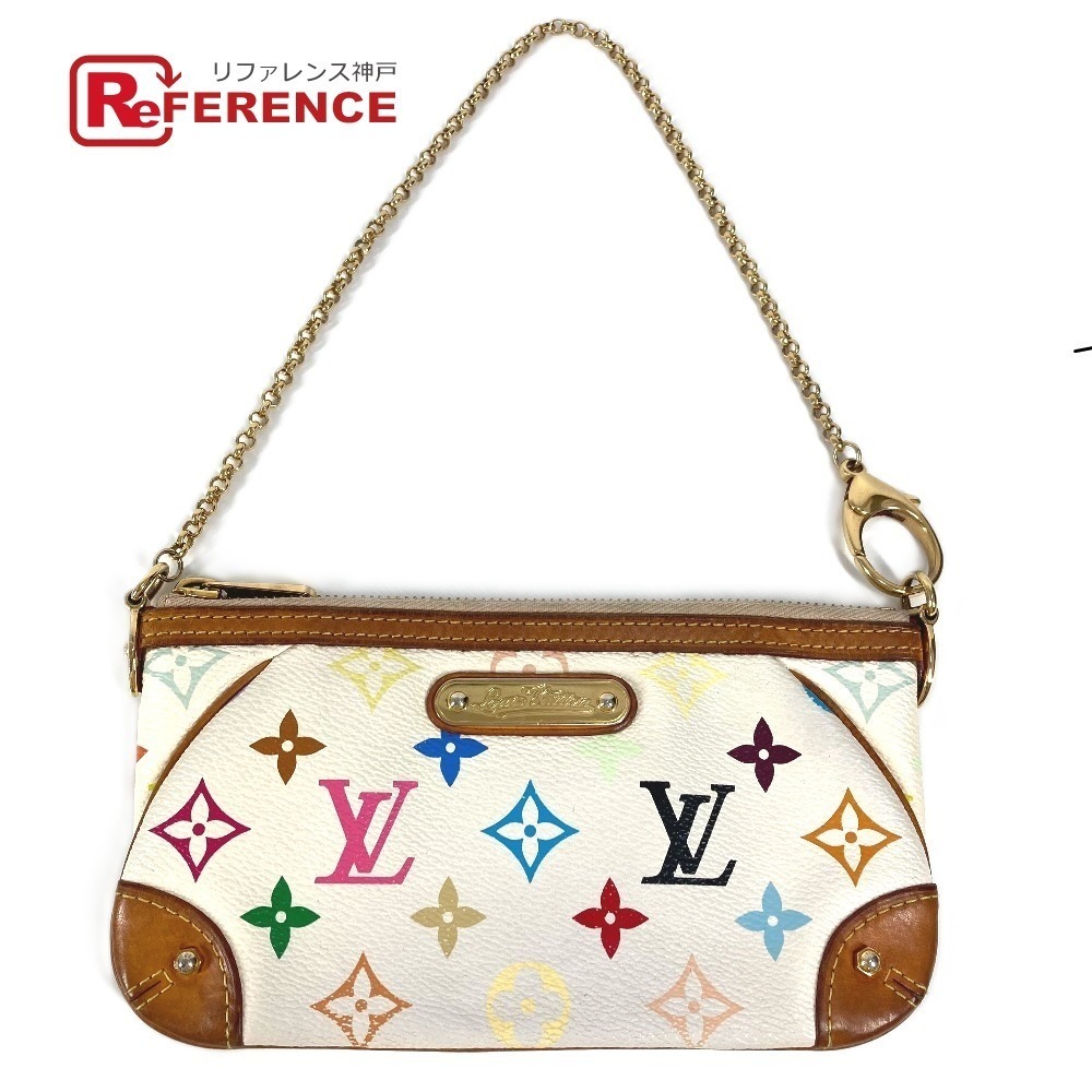 LOUIS VUITTON Multicolore Mira Chain Bag Accessory Clutch Shoulder Blanc White